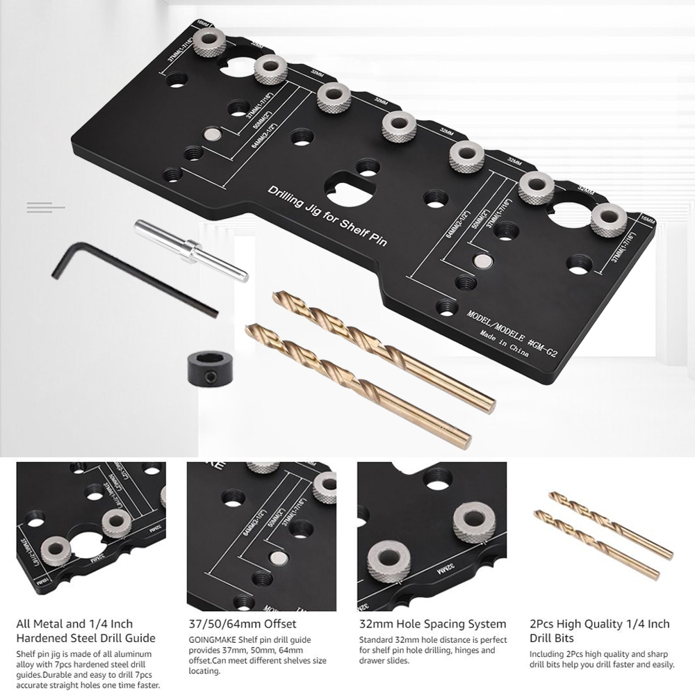 1/4 Inch Shelf Pin Jig, Alumin - Home Improvement Guide review and price