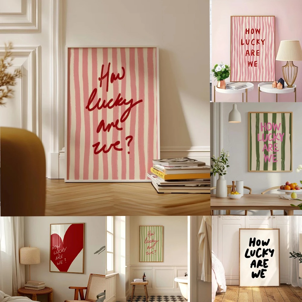 How Lucky Are We Pink Red Stri - Home Improvement Furniture review and price